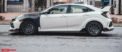 Honda Civic Type-R FK8 2017-2021 with Aftermarket Parts - Carbon Fiber FRP Rear Wheel Arch Trim from CMST Tuning