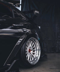 Honda Civic Type-R FK8 2017-2021 with Aftermarket Parts - Carbon Fiber FRP Rear Wheel Arch Trim from CMST Tuning