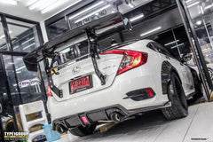 Honda Civic 10th Gen FC1 FC2  FC5 FC6 2016-2021 & FC3 FC4 2017-2021 with Aftermarket Parts - Extreme GT Style Rear Wing Carbon Fiber / FRP from CMST Tuning
