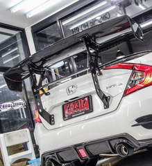 Honda Civic 10th Gen FC1 FC2  FC5 FC6 2016-2021 & FC3 FC4 2017-2021 with Aftermarket Parts - Extreme GT Style Rear Wing Carbon Fiber / FRP from CMST Tuning
