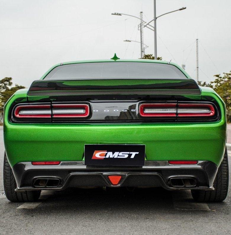 Dodge Challenger Hellcat Redeye T/A Scat Pack 392 SRT R/T SXT SE 2008-2023 with Aftermarket Parts - Rear Duck Bill Tail Spoiler Carbon Fiber / FRP from CMST Tuning
