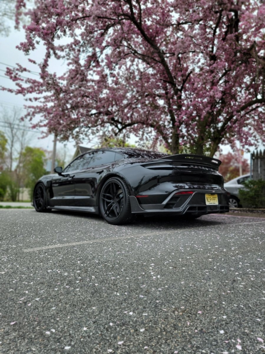 Porsche Taycan 9J1 Sedan RWD/4S/GTS/Turbo/Turbo S 2020-ON with Aftermarket Parts - Vacuumed Carbon & FPR Rear Spoiler from CMST Tuning