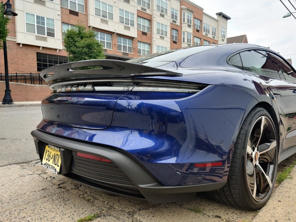 Porsche Taycan 9J1 Sedan RWD/4S/GTS/Turbo/Turbo S 2020-ON with Aftermarket Parts - Vacuumed Carbon & FPR Rear Spoiler from CMST Tuning