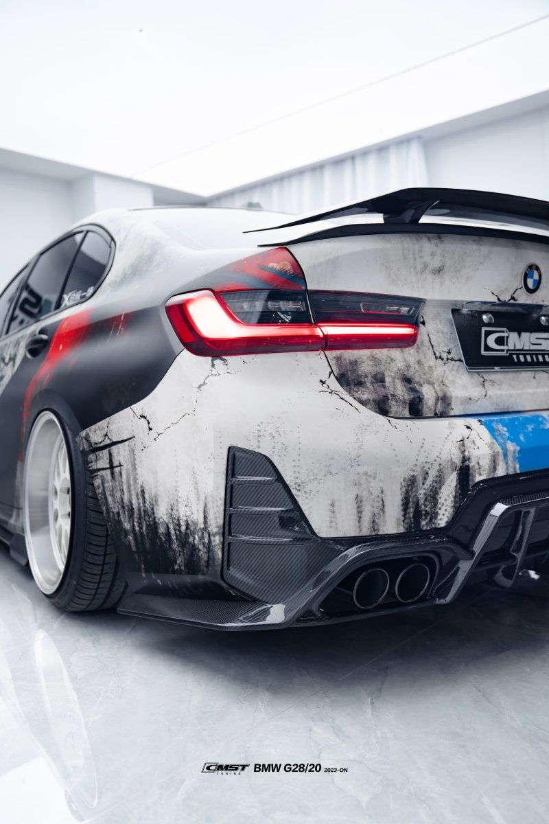 BMW 3 Series 330i M340i G20 G28 Pre-LCI 2020-2022 & 3 Series 330i M340i G20 G28 LCI 2023-ON & M3 G80 2021-ON with Aftermarket Parts - Pre-preg Carbon & FRP Rear Spoiler from CMST Tuning