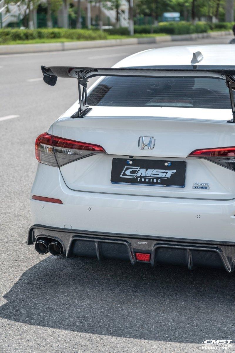 Honda Civic 11th Gen FE1 FE2 FE4 2022-ON with Aftermarket Parts - Rear Spoiler Wing Carbon Fiber / FRP from CMST Tuning
