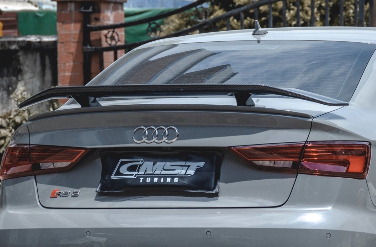 Audi RS3 S3 A3 8V/8V.5  2014 2015 2016 2017 2018 2019 2020 with Aftermarket Parts - V3 Style Rear Spoiler Wing Carbon Fiber from CMST Tuning