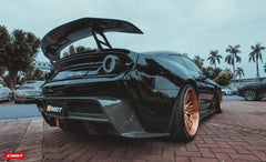 Ford Mustang GT 5.0 Mach1 Bullitt V6 3.6 Ecoboost 2.3 S550.1 S550.2 2015-2023 with Aftermarket Parts - V4 Style Rear Wing Carbon Fiber / FRP from CMST Tuning