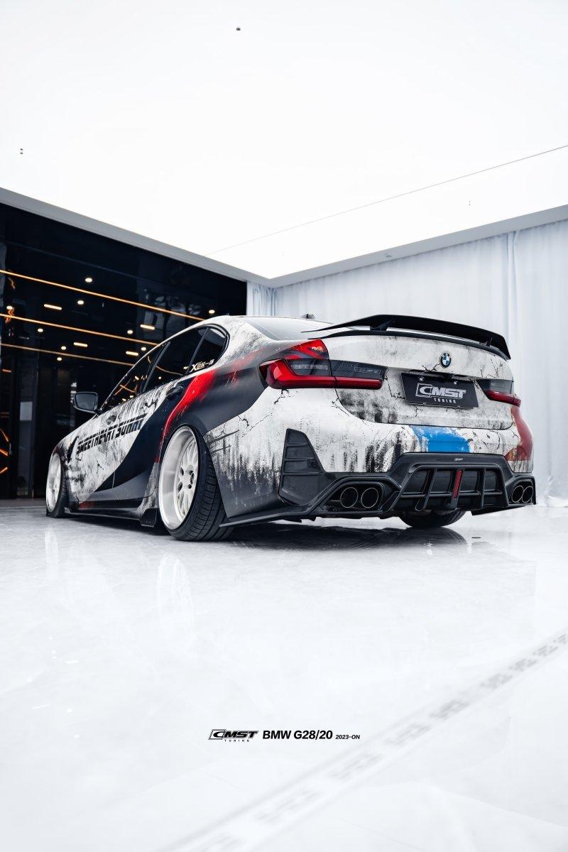 BMW 3 Series 330i M340i G20 G21 LCI 2023-ON (fitment for 330i requires M-Sport package bumper) with Aftermarket Parts - Pre-preg Carbon & FRP Side Skirts from CMST Tuning