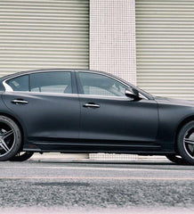 Infiniti Q50 Red Sport 400 Luxe Sensory Signature Premium Pure 2014 2015 2016 2017 2018 2019 2020 2021 2022 2023 2024 with Aftermarket Parts - Side Skirts Carbon Fiber / FRP from CMST Tuning