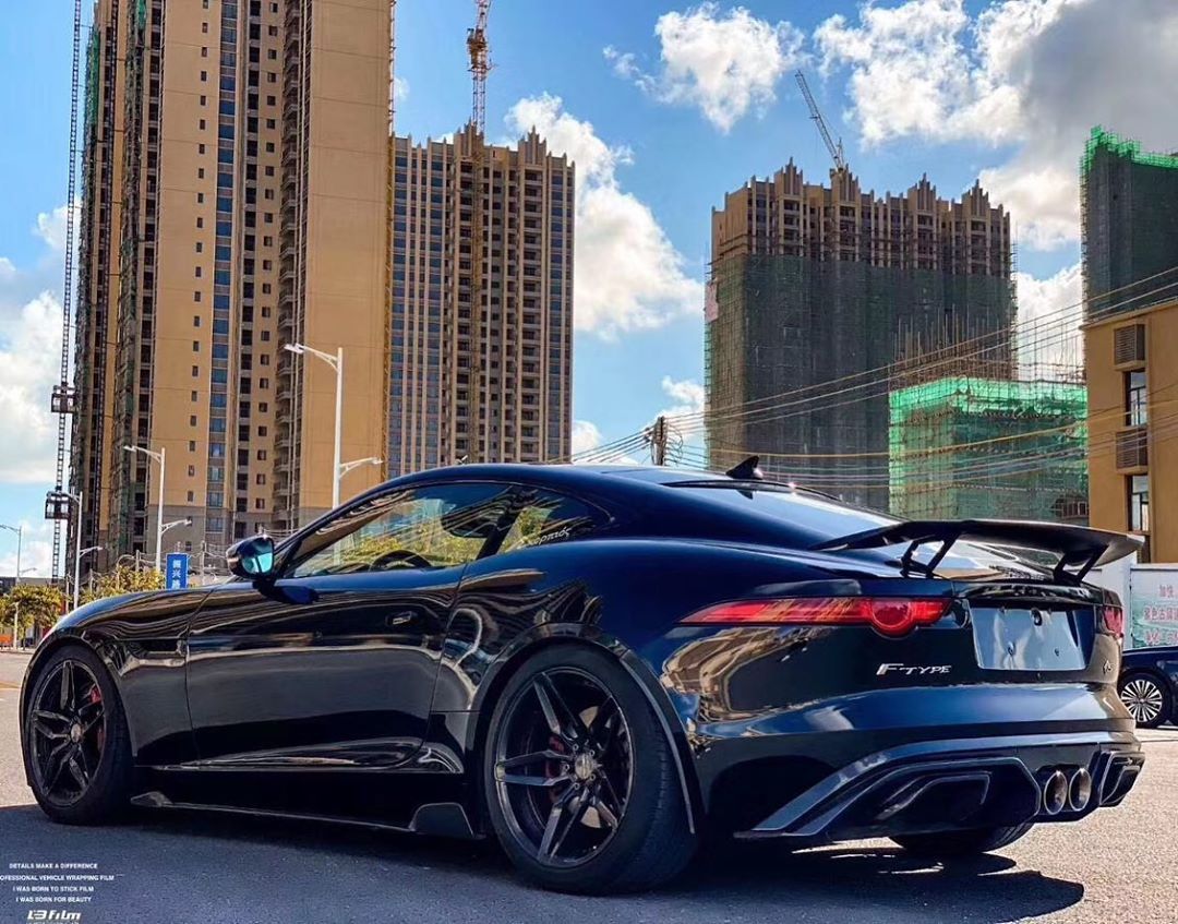 Jaguar F-Type SVR R S Base 2014-2020 with Aftermarket Parts - Side Skirts Carbon Fiber / FRP from CMST Tuning