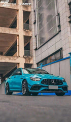 Mercedes Benz E-Class E63S E63 E53 E43 AMG E550 E450 E400 E350 E300 W213 2017-2023 with Aftermarket Parts - Carbon Fiber FRP Side Skirts from CMST Tuning
