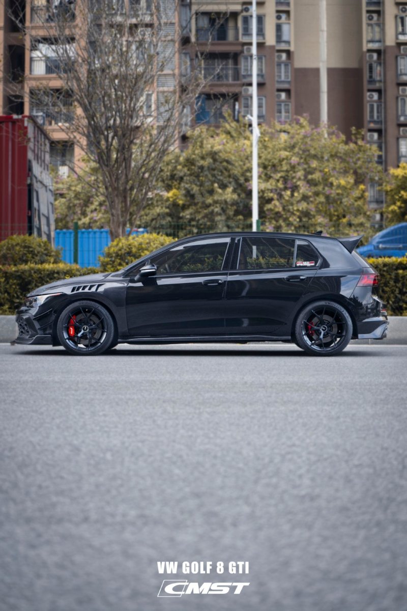 Volkswagen Golf R GTI MK8 2022-ON with Aftermarket Parts - Pre-preg Carbon Fiber / FRP Side Skirts from CMST Tuning