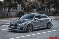 Audi RS3 8V.5 2018 2019 2020 with Aftermarket Parts -  Side Skirts Carbon Fiber from CMST Tuning