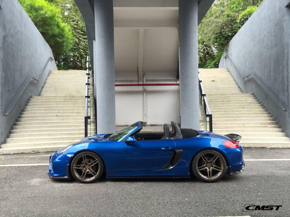 Porsche 981 Cayman & Boxster (all models, including Base / S / GTS) 2012 2013 2014 2015 2016 with Aftermarket Parts - Side Vent Covers Carbon Fiber / FRP from CMST Tuning