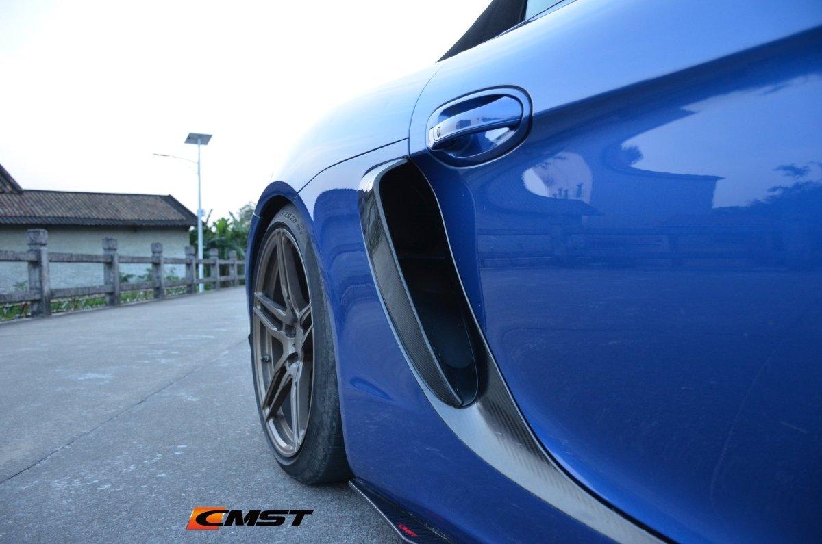 Porsche 981 Cayman & Boxster (all models, including Base / S / GTS) 2012 2013 2014 2015 2016 with Aftermarket Parts - Side Vent Covers Carbon Fiber / FRP from CMST Tuning