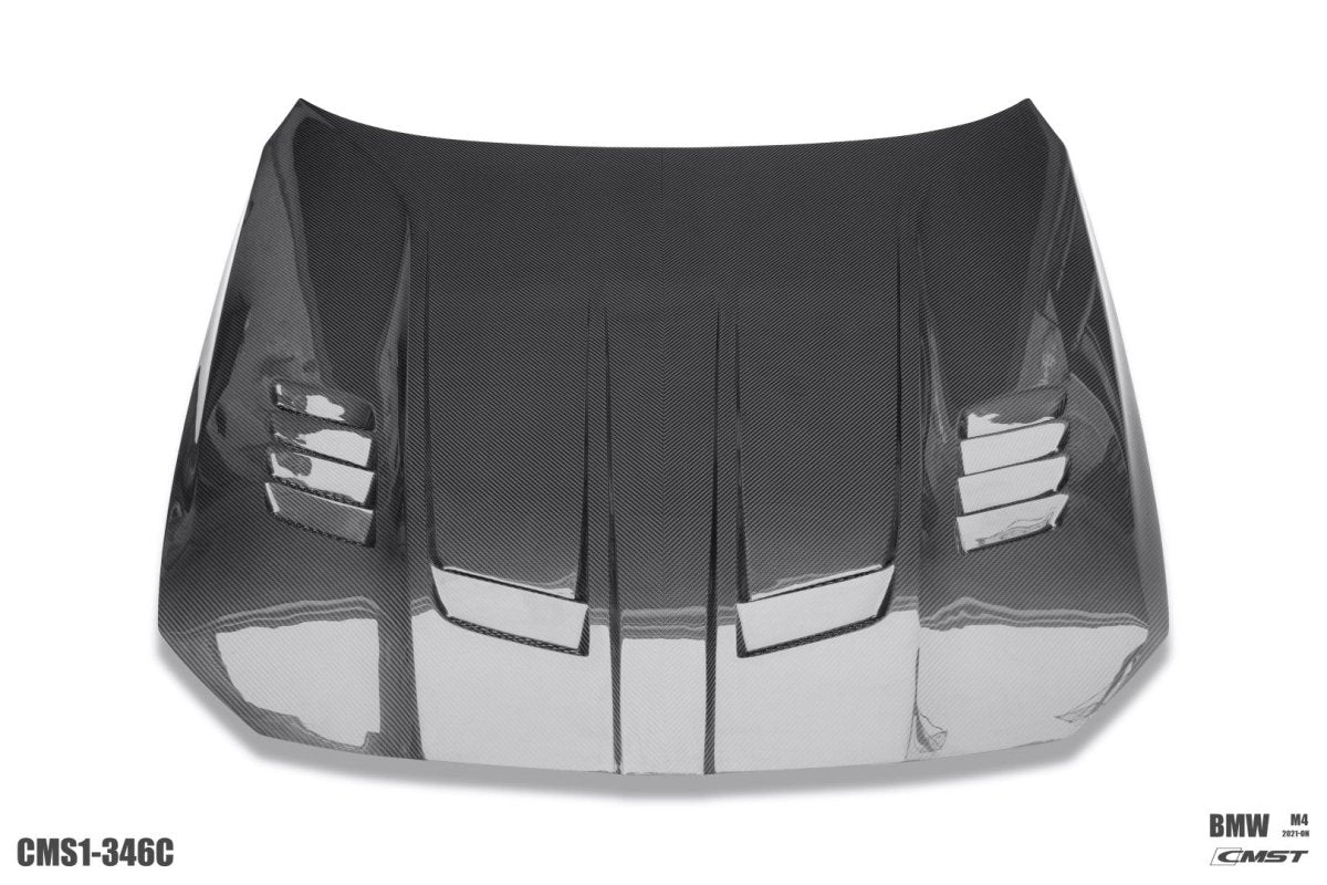BMW M3/M3C G80 G81 2021-ON & M4/M4C G82/G83 2021-ON with Aftermarket Parts - V2 Style Carbon Fiber & FRP Hood Bonnet from CMST Tuning