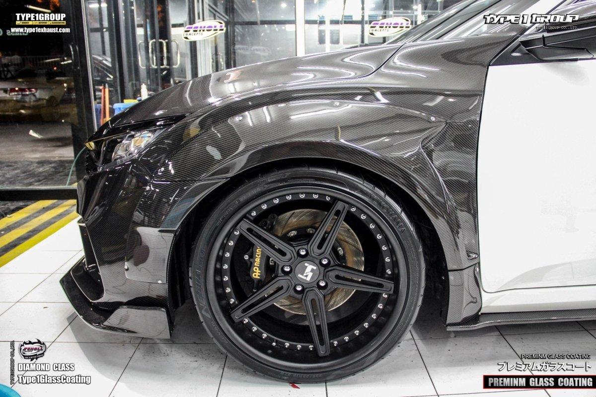 Honda Civic 10th Gen FC1 FC2 FC5 FC6 2016-2021 & Civic 10th Gen FC3 FC4 FK7 2017-2021 with Aftermarket Parts - Widebody Fenders & Wheel Arches Carbon Fiber / FRP from CMST Tuning
