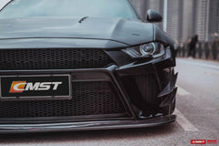Ford Mustang GT 5.0 Mach1 Bullitt Ecoboost 2.3 S550.2 2018-2023 (Designed to be compatible with CMST S550.2 Widebody Front Fenders & Wheel Arches only.does not fit stock bumper.) with Aftermarket Parts - Widebody Style Front Canards Carbon Fiber / FRP from CMST Tuning