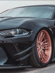 Ford Mustang GT 5.0 Mach1 Bullitt Ecoboost 2.3 S550.2 2018-2023 (Designed to be compatible with CMST S550.2 Widebody Front Fenders & Wheel Arches only.does not fit stock bumper.) with Aftermarket Parts - Widebody Style Front Canards Carbon Fiber / FRP from CMST Tuning