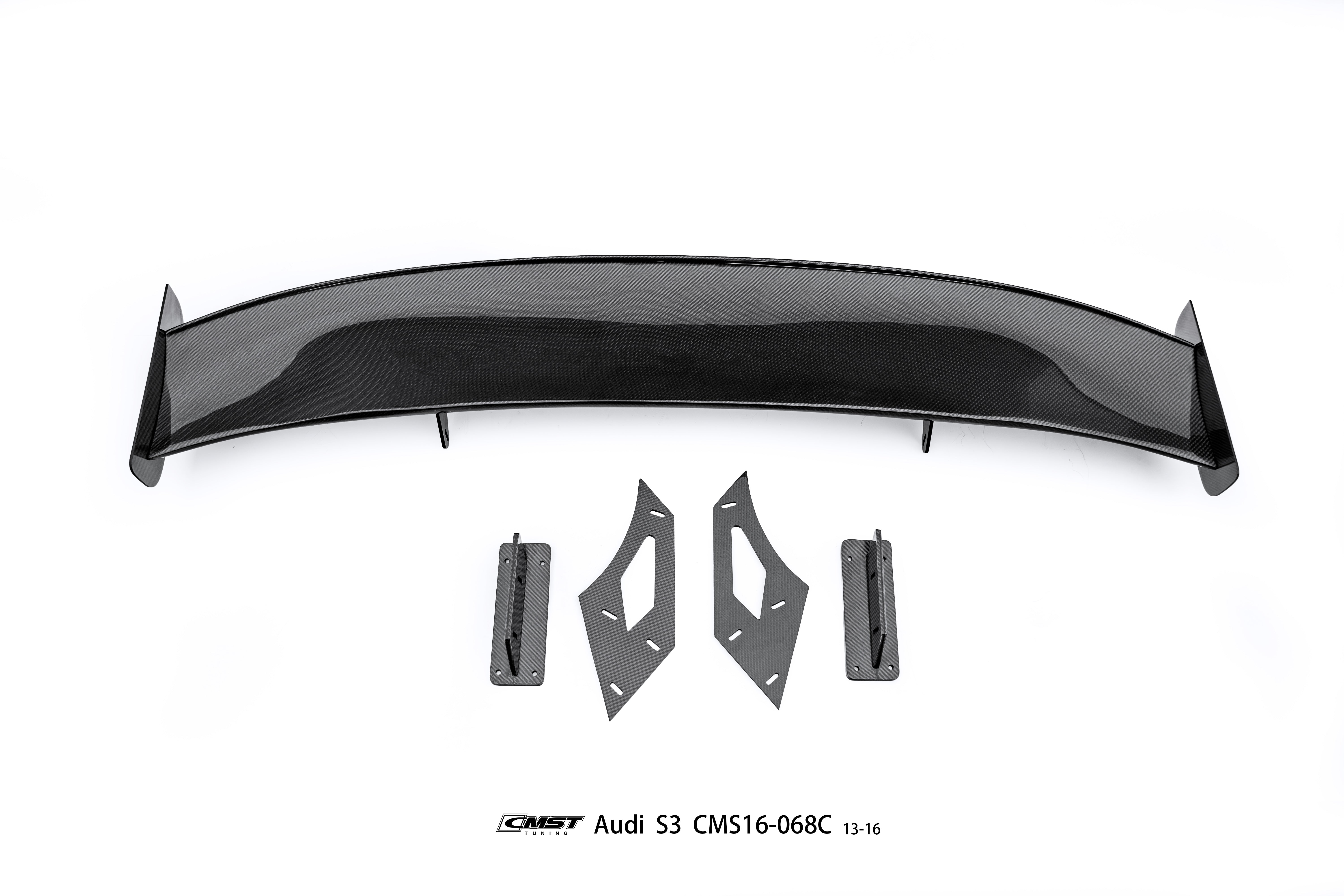 Audi RS3 S3 A3 8V/8V.5 2014 2015 2016 2017 2018 2019 2020 with Aftermarket Parts - V1 Style Rear Wing Carbon Fiber from CMST Tuning