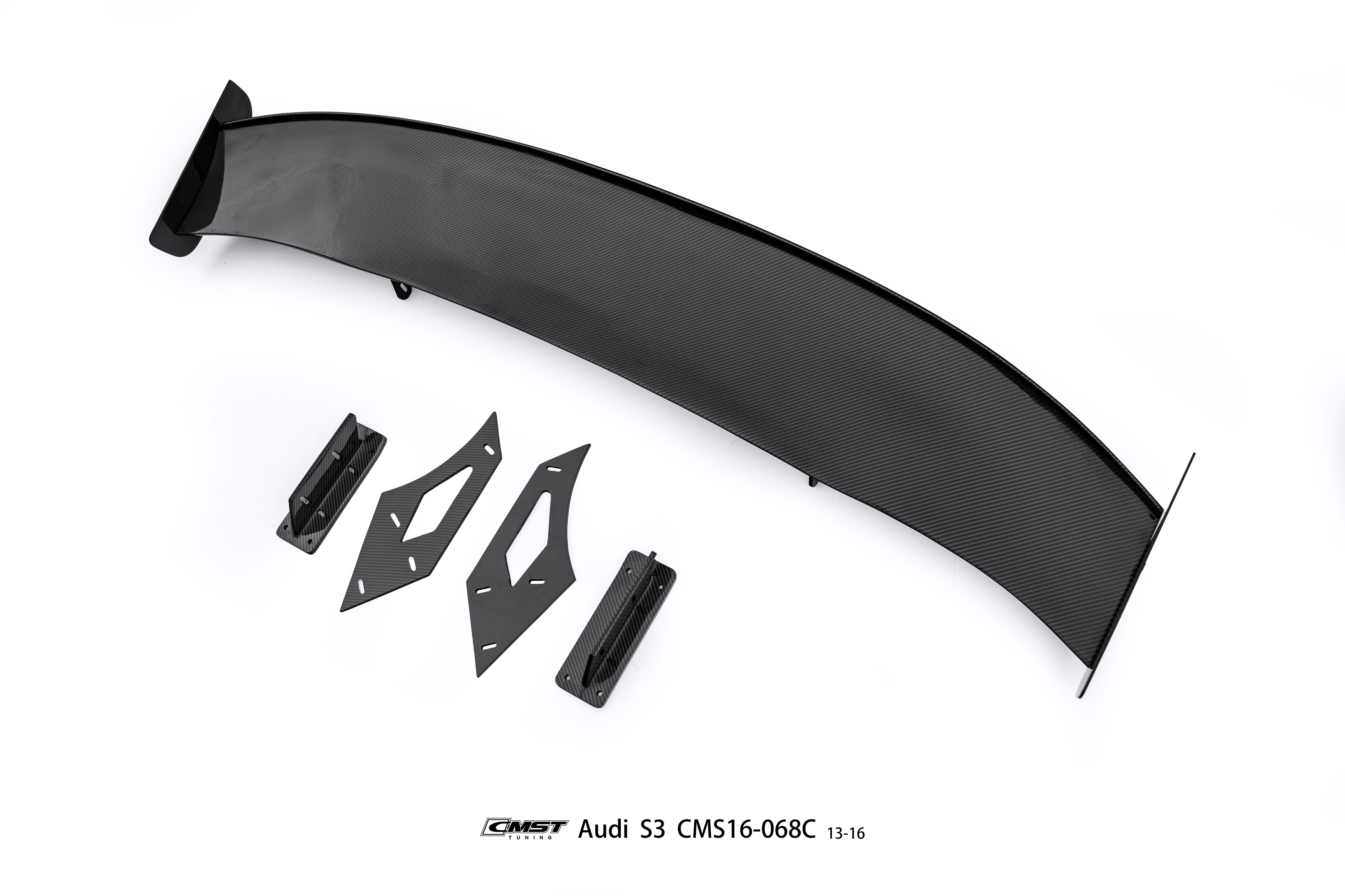 Audi RS3 S3 A3 8V/8V.5 2014 2015 2016 2017 2018 2019 2020 with Aftermarket Parts - V1 Style Rear Wing Carbon Fiber from CMST Tuning
