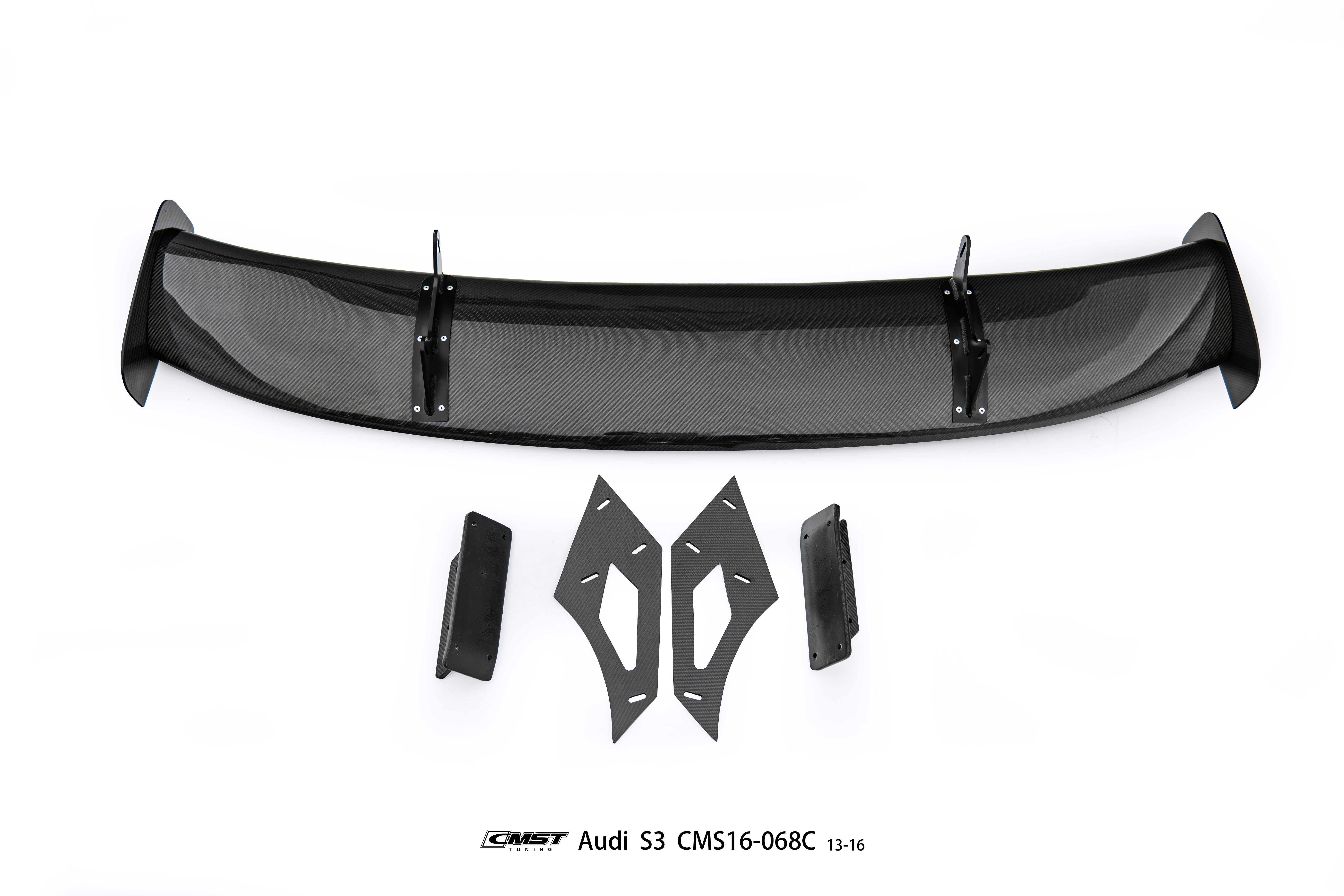 Audi RS3 S3 A3 8V/8V.5 2014 2015 2016 2017 2018 2019 2020 with Aftermarket Parts - V1 Style Rear Wing Carbon Fiber from CMST Tuning