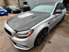 Mercedes Benz C63/C63S AMG W205 with Aftermarket Parts - Carbon Fiber FRP Hood Bonnet from CMST Tuning