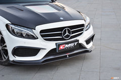 Mercedes Benz C-Class C43 C400 C300 W205 2015-2021 Sedan & C-Class C43 C300 W205 2016-2022 Coupe Convertible (suitable for both pre-facelift and facelift) with Aftermarket Parts - V1 Style Carbon Fiber / FRP Hood from CMST Tuning
