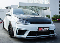 Volkswagen Golf R GTI Base MK7 2015-2018 (notch delete grill) with Aftermarket Parts - Front Bumper Set (Front Lip & Grill Included) Carbon Fiber / FRP from CMST Tuning