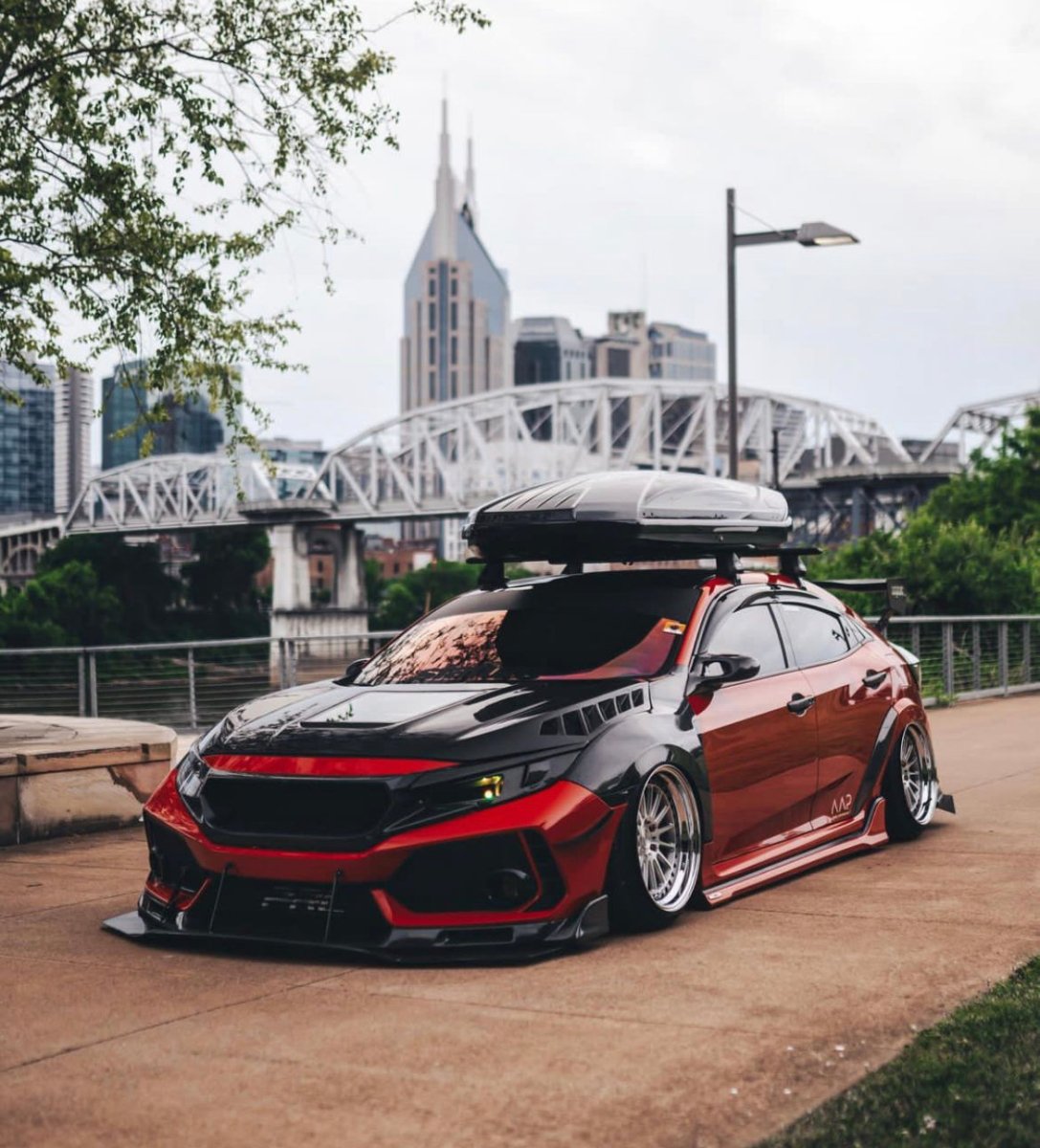 Honda Civic Type-R FK8 2017-2021 with Aftermarket Parts - Front Fenders Carbon Fiber/FRP from CMST Tuning