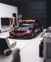 Honda Civic Type-R FK8 2017-2021 with Aftermarket Parts - Front Fenders Carbon Fiber/FRP from CMST Tuning