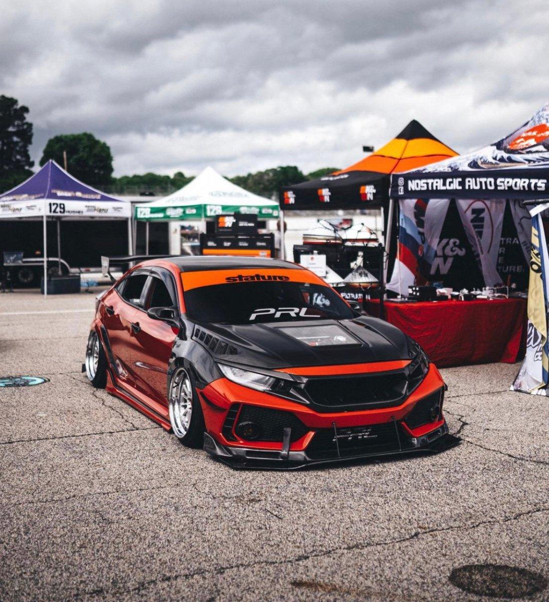Honda Civic Type-R FK8 2017-2021 with Aftermarket Parts - Front Fenders Carbon Fiber/FRP from CMST Tuning