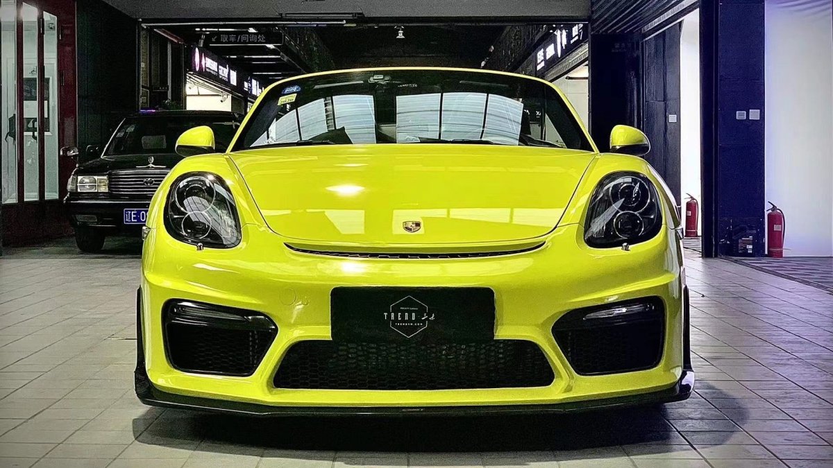 Porsche 981 Cayman & Boxster (all models, including Base / S / GTS / GT4 / Spyder) 2012 2013 2014 2015 2016 with Aftermarket Parts - GT4 Style Front Bumper & Lip Carbon Fiber / FRP from CMST Tuning