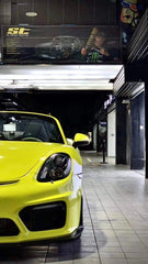Porsche 981 Cayman & Boxster (all models, including Base / S / GTS / GT4 / Spyder) 2012 2013 2014 2015 2016 with Aftermarket Parts - GT4 Style Front Bumper & Lip Carbon Fiber / FRP from CMST Tuning