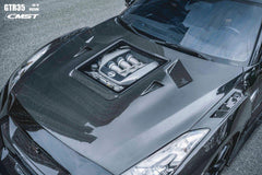 Upgrade Your Nissan GTR Nismo Black Edition Track Eidtion Premium Base 2008-2016 (for installation on 2017-2024 vehicles, 2008-2016 front bumper is recommended) with Aftermarket Parts - Tempered Clearview Glass Style Hood Bonnet Carbon Fiber / FRP from CMST Tuning
