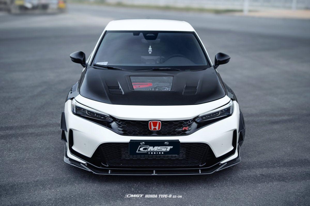 Honda Civic Type-R FL5 2023-ON with Aftermarket Parts - Pre-preg Carbon Fiber/FRP Front Bumper Canards from CMST Tuning