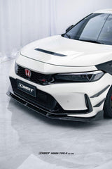 Honda Civic Type-R FL5 2023-ON with Aftermarket Parts - Pre-preg Carbon Fiber/FRP Front Bumper Canards from CMST Tuning