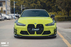 BMW M3/M3C G80 G81 2021-ON & M4/M4C G82/G83 2021-ON with Aftermarket Parts - Pre-preg Carbon & FRP Front Lip from CMST Tuning 