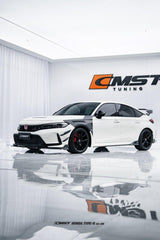 Honda Civic Type-R FL5 2023-ON with Aftermarket Parts - Pre-preg Carbon Fiber/FRP Front Lip Splitter from CMST Tuning