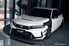 Honda Civic Type-R FL5 2023-ON with Aftermarket Parts - Pre-preg Carbon Fiber/FRP Front Lip Splitter from CMST Tuning