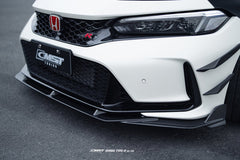 Honda Civic Type-R FL5 2023-ON with Aftermarket Parts - Pre-preg Carbon Fiber/FRP Front Lip Splitter from CMST Tuning