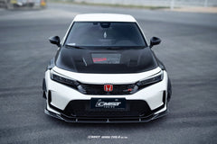 Honda Civic Type-R FL5 2023-ON with Aftermarket Parts - Pre-preg Carbon Fiber/FRP Front Lip Splitter from CMST Tuning