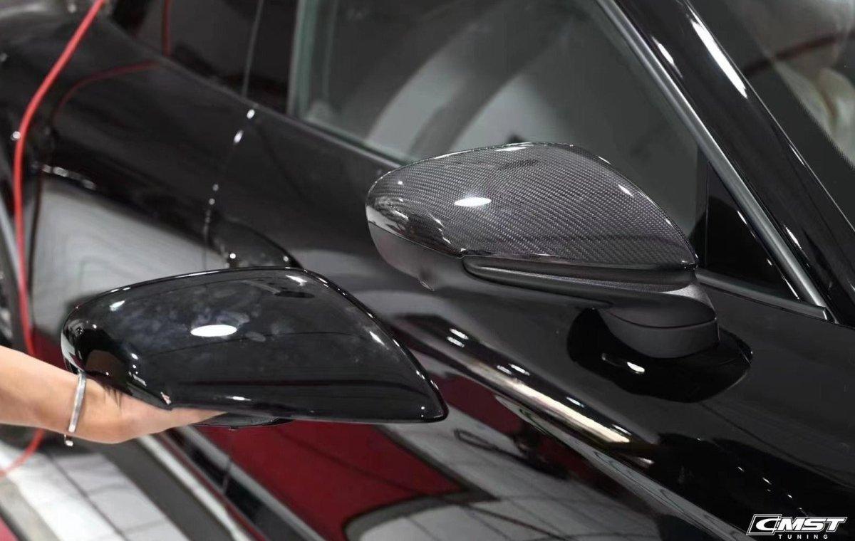 Porsche 911 992 992.1 Carerra Base/S/T/4/4S/Targa 4/ Targa 4S/GTS/Turbo/Turbo S/GT3/GT3RS 2020-2024 & 911 992 992.2 Carerra Base/S/T/4/4S/Targa 4/ Targa 4S/GTS/Turbo/Turbo S/GT3/GT3RS 2025-on & Taycan 9J1 Sedan/Cross Turismo RWD/4S/GTS/Turbo/Turbo S 2020-ON with Aftermarket Parts - OEM Style Mirror Cap Carbon Fiber / FRP from CMST Tuning
