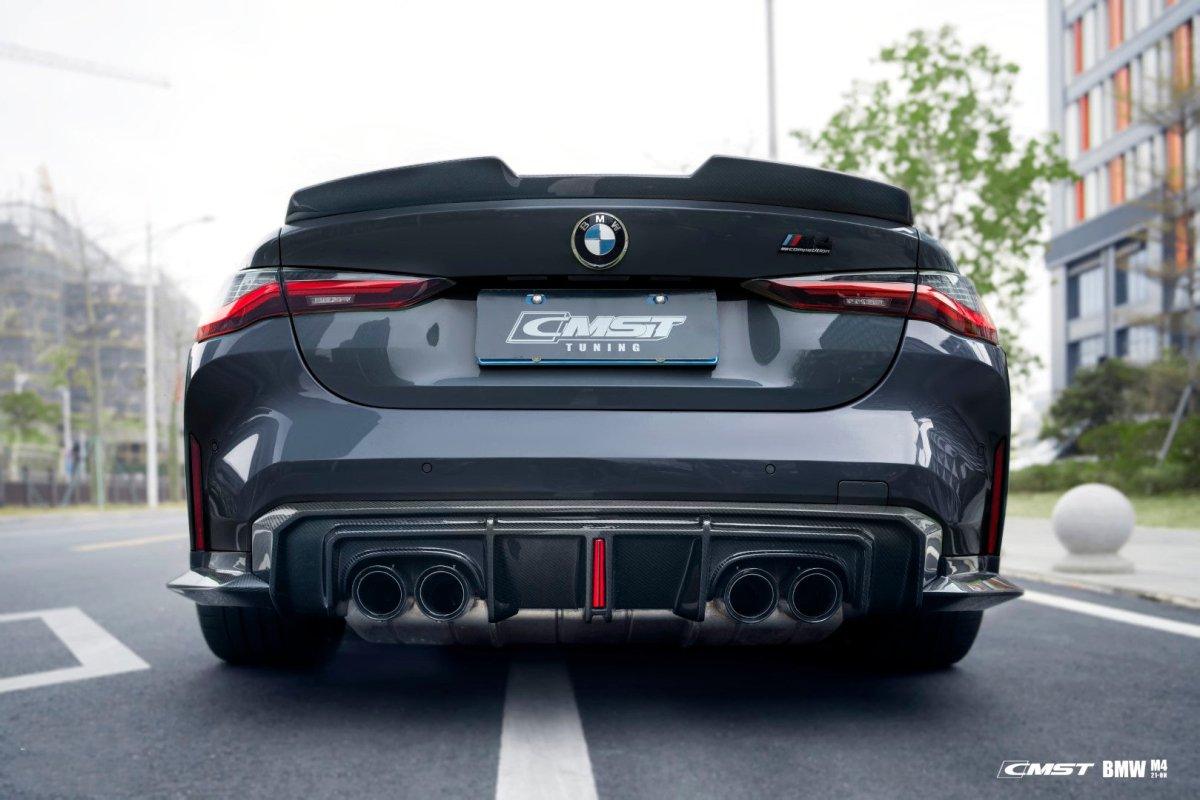 BMW 4 series 430i M440i G22 2020-ON & M4/M4C/M4CS G82 2021-ON with Aftermarket Parts - Pre-preg Carbon Fiber & FRP Rear Spoiler from CMST Tuning 