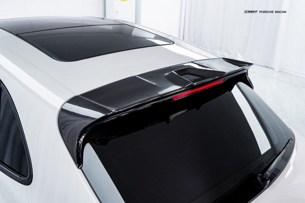 Porsche Macan 95B.3 Base/S/T 2022-2025 with Aftermarket Parts - Rear Roof Spoiler Carbon Fiber / FRP from CMST Tuning