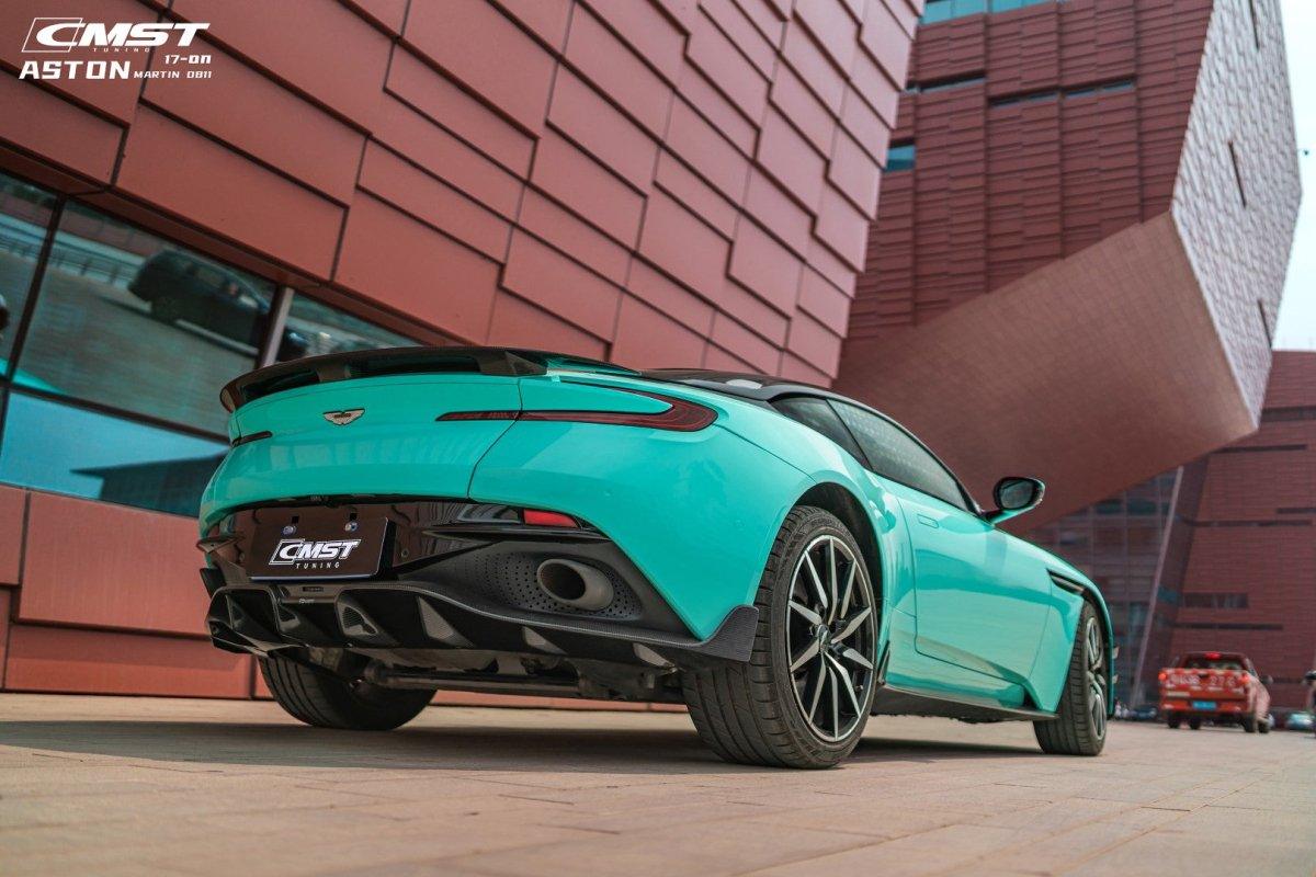 Aston Martin DB11 V8 V12 2017 2018 2019 2020 2021 2022 2023 with Aftermarket Parts - Side Skirts Pre-preg Carbon Fiber from CMST Tuning