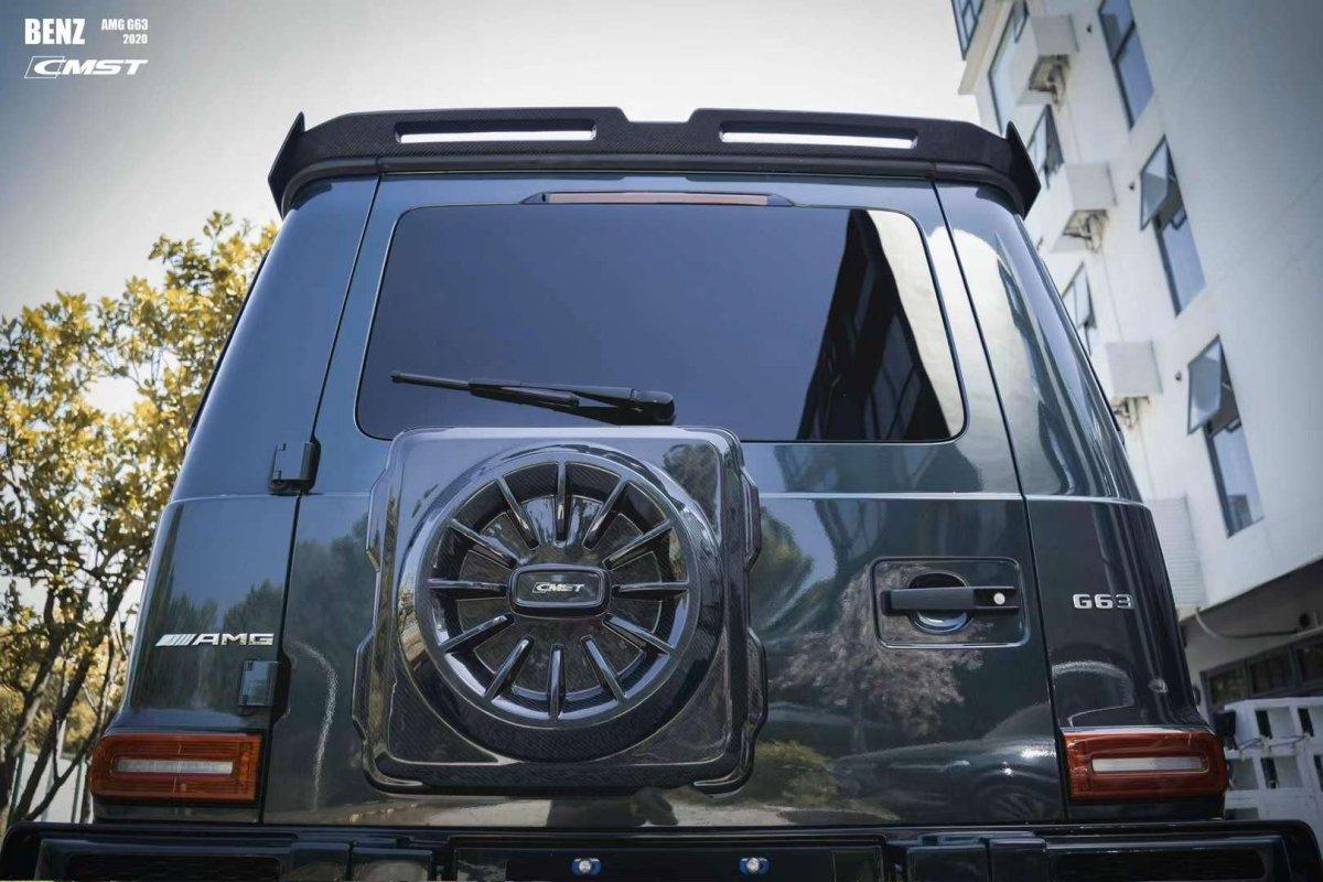 Mercedes Benz G-Class G63 AMG G550 W463A W464 2019 2020 2021 2022 2023 2024 with Aftermarket Parts - Spare Tire Cover Carbon Fiber / FRP from CMST Tuning