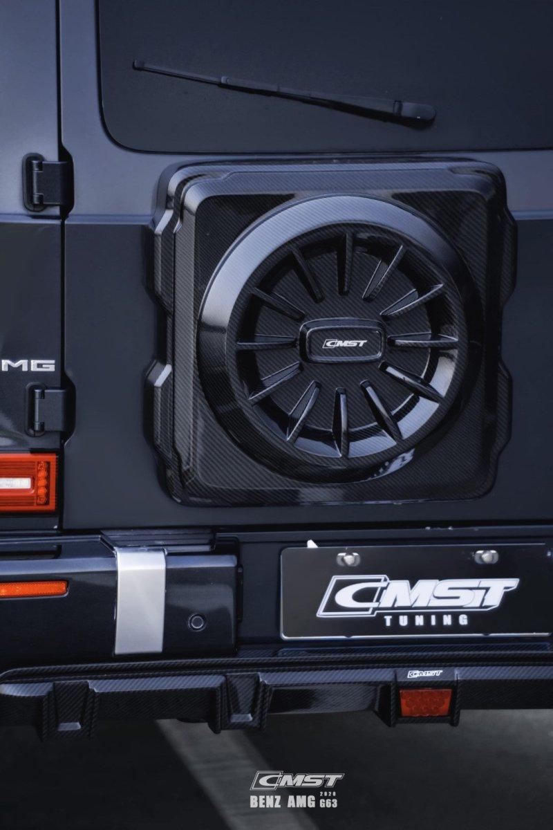 Mercedes Benz G-Class G63 AMG G550 W463A W464 2019 2020 2021 2022 2023 2024 with Aftermarket Parts - Spare Tire Cover Carbon Fiber / FRP from CMST Tuning