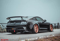 Ford Mustang GT 5.0 Mach1 Bullitt V6 3.6 Ecoboost 2.3 S550.1 S550.2 2015-2023 (exhaust exit relocation or CMST exhaust required) with Aftermarket Parts - Rear Bumper & Diffuser Carbon Fiber / FRP from CMST Tuning