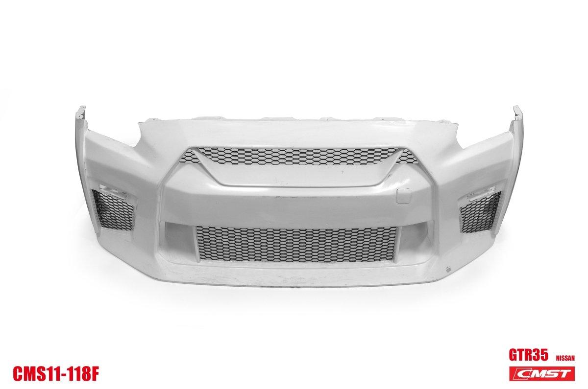 Nissan GTR Nismo Black Edition Track Eidtion Premium Base 2008-2016 (for installation on 2017-2024 vehicles, 2008-2016 hood is recommended) with Aftermarket Parts - Stage 2 Style Front Bumper & Lip (Undertray & DRL included) Carbon Fiber / FRP from CMST Tuning